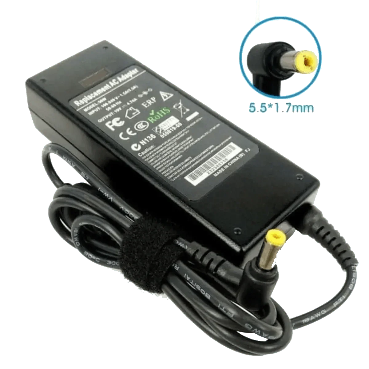 Chargeur Compatible Acer / Packard Bell 90W — Connecteur 5.5x2.1mm — Garantie 2 ans
