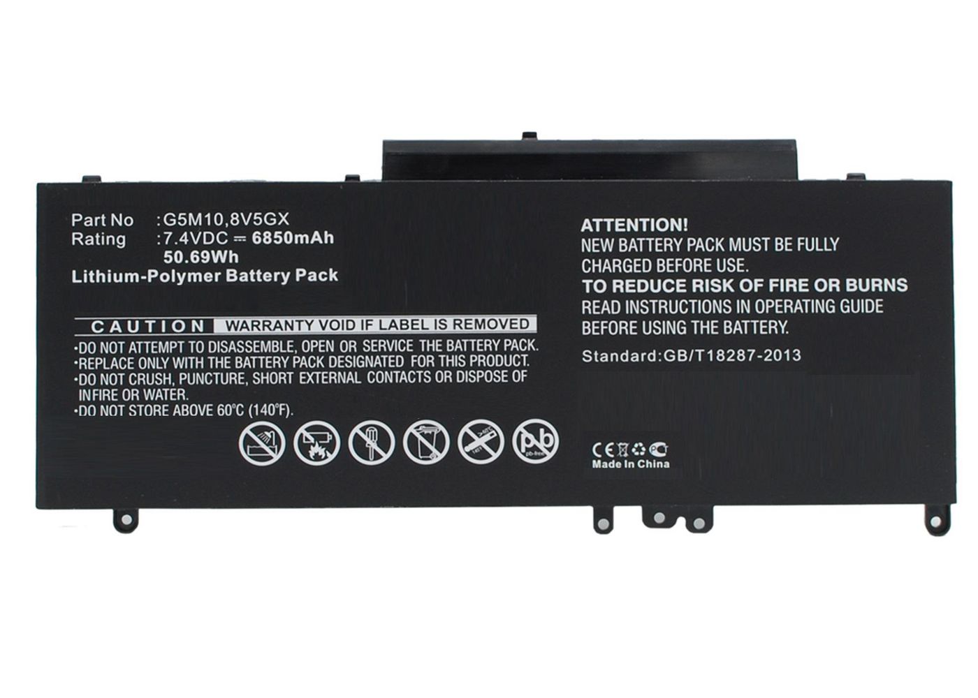 Batterie Dell 51Wh 7,4V Li-Po 4 cellules — Inspiron E5250 / E5270 / E5450 / E5470 / E5550 / E5570 — Neuve