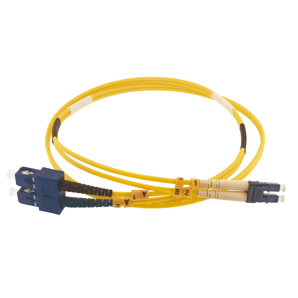 Jarretière optique duplex LC/SC-APC OS2 9/125 µm 2 m — Neuve