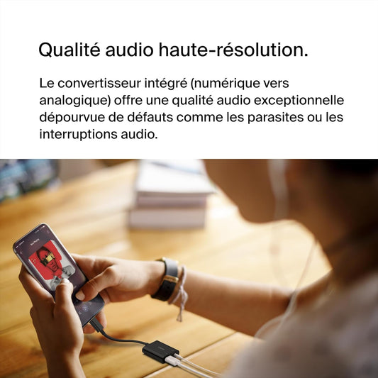 Adaptateur Belkin USB-C vers USB-C 60W et Jack 3,5mm