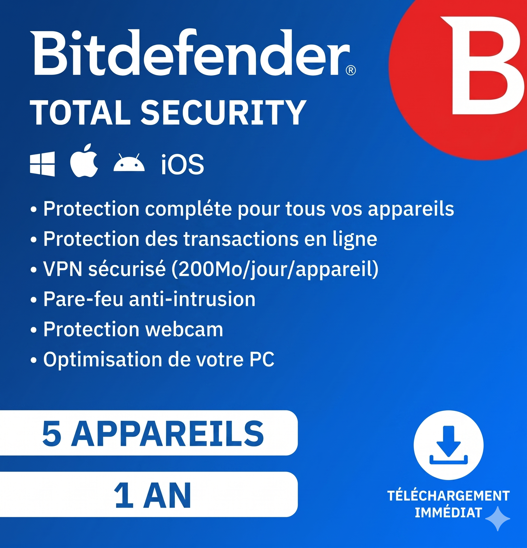 Bitdefender Total Security Individual (5 devices, 1 AN)