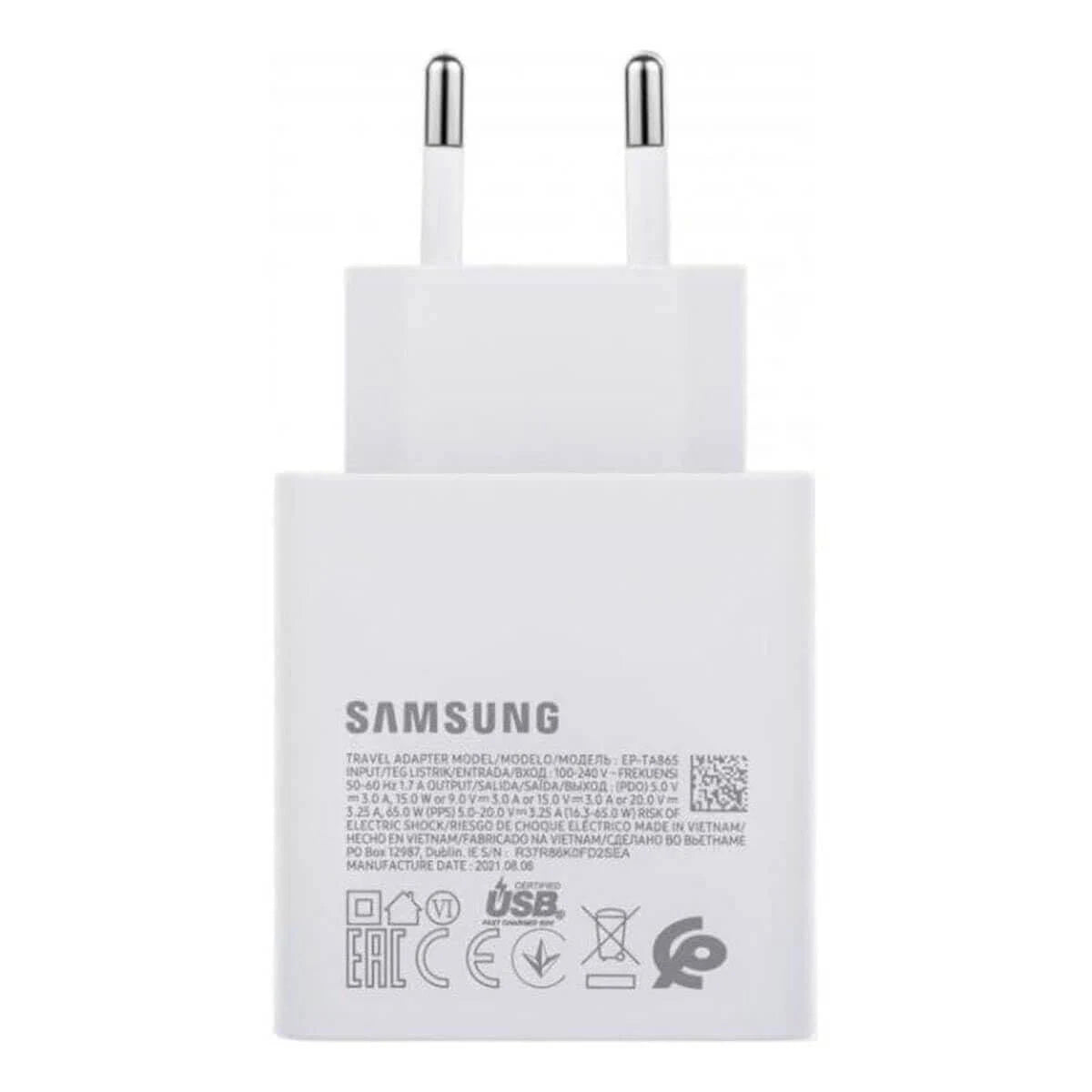 SAMSUNG ChargeurEP-TA 865 Secteur 65W USB-C (Blanc) en vrac