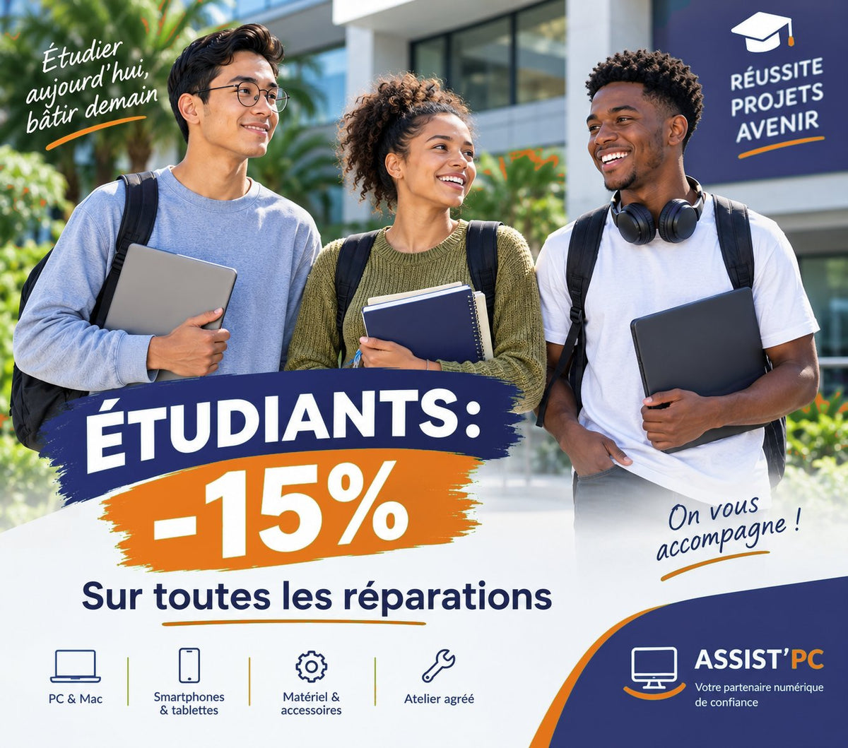 Étudiants et apprentis : -15% sur toutes les réparations chez ASSIST'PC en Guadeloupe