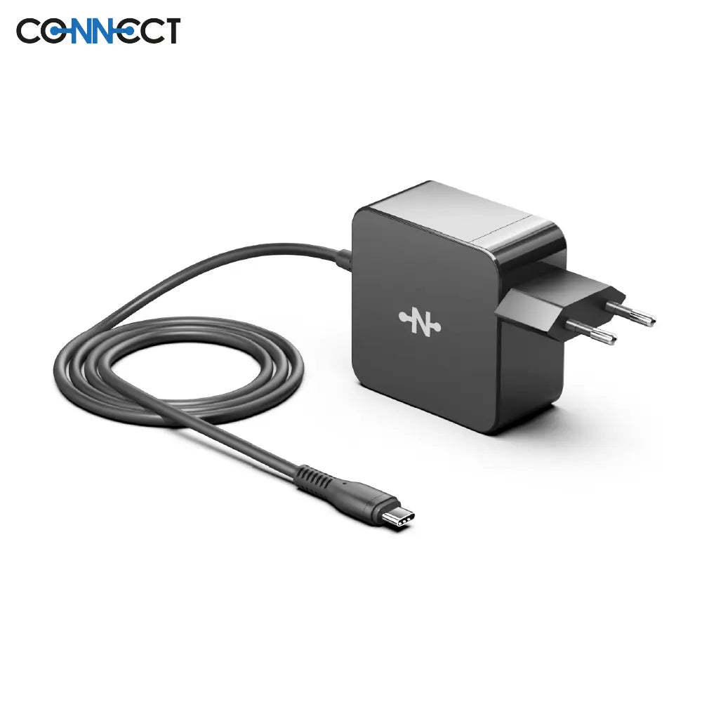 Chargeur PC Portable CONNECT 65W, USB-C, Noir — MC-CP65WC01 — Garantie 6 mois