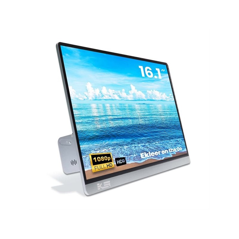 Moniteur portable USB Type-C ÉKLEER 16 pouces — Charge 65 W, IPS Full HD, DeX -Garantie 3 ans