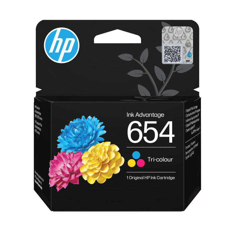 Cartouche d'encre HP 654 — 3 couleurs (Y/C/M) — 200 pages