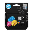 Cartouche d'encre HP 654 — 3 couleurs (Y/C/M) — 200 pages