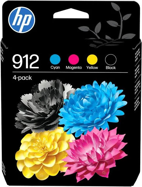 Pack 4 cartouches HP 912 noir + 3 couleurs (6ZC74AE)
