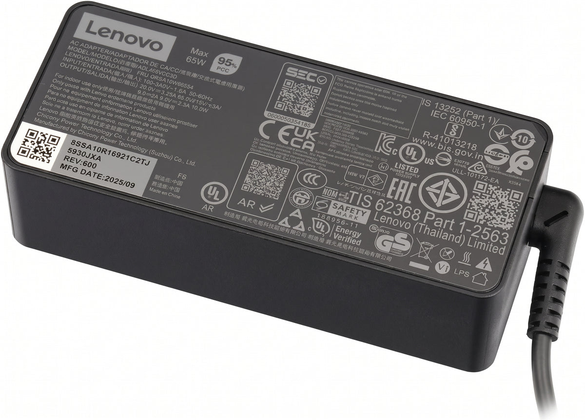 Chargeur PC Portable Original Lenovo 65W, USB-C (Grade A) — GX20P92529 (Bulk) — Garantie 6 mois
